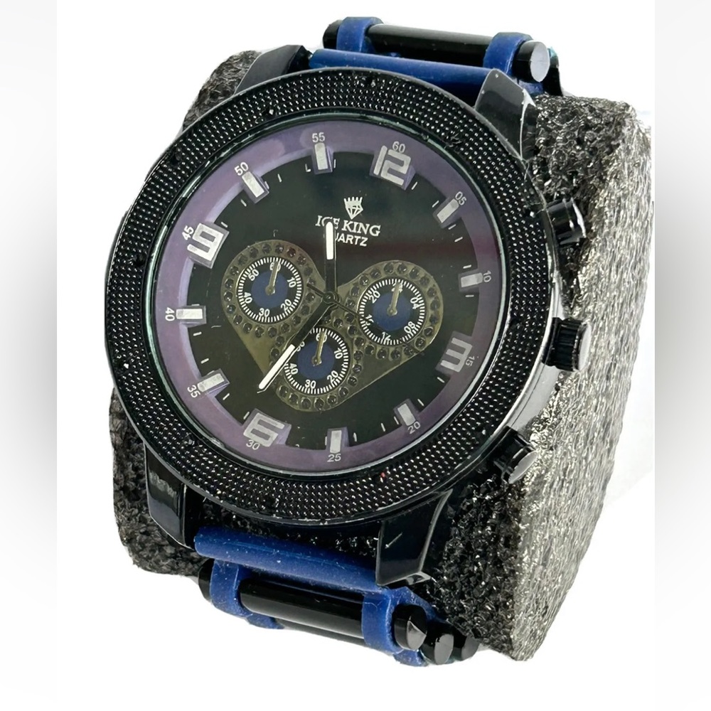 Ice King Men’s Wristwatch Purple Rubber Band Sport Quartz Big Face Watch Hip Hop